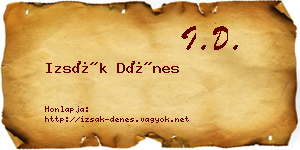 Izsák Dénes névjegykártya