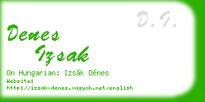 denes izsak business card
