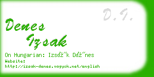 denes izsak business card